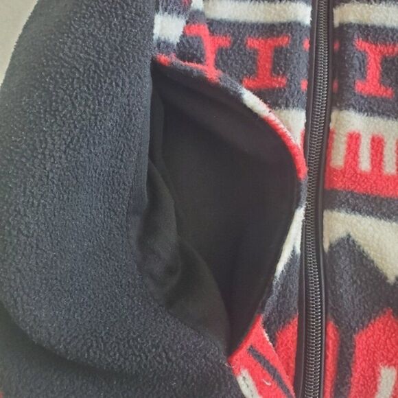 Lauren Ralph Lauren Geometric Print Fleece & Cable Knit Sweater Size L - Picture 11 of 13